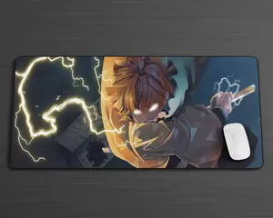 Demon Slayer Zenitsu Lightning Gaming Mouse Pad, Anime MousePad, Gaming,gaming decor, pc accessories, office desk accessories,anime desk mat