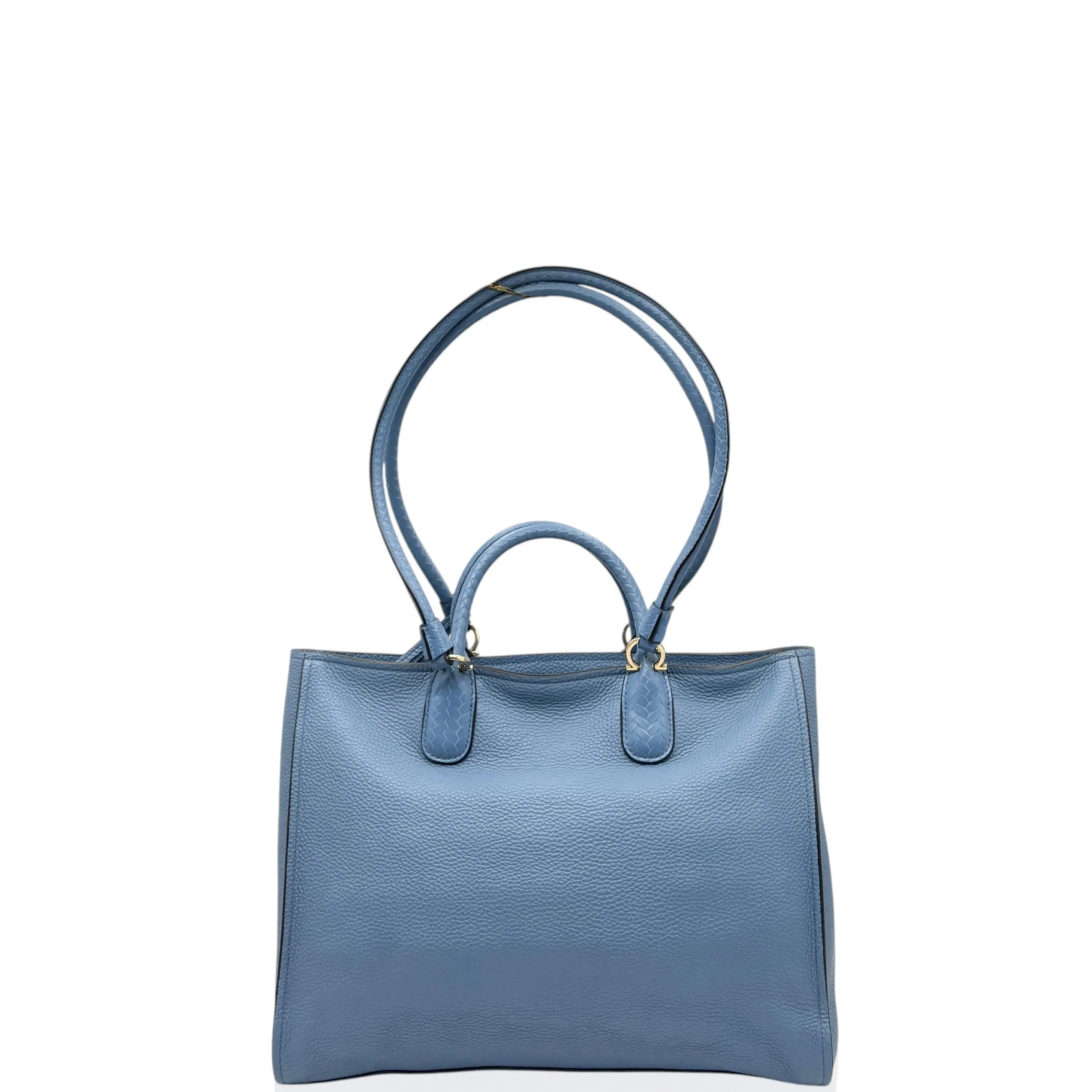 Pre-owned SALVATORE FERRAGAMO Leather tote bags Two Way Bag Grained Calfskin Blue (zs033026d7)
