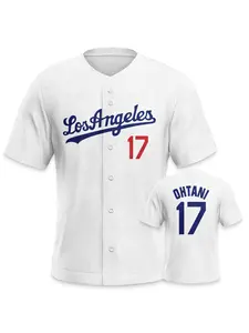 Los Angeles #17 Baseball Jersey, Letter Number Premium Print, Comfortable Skin-Friendly, Quick-Dry Breathable, All-Season Sports Shirt, Jersey Top