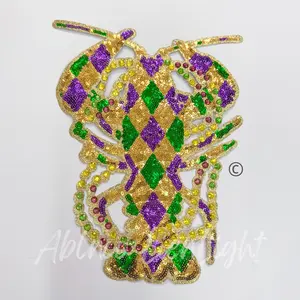 Mardi Gras Sequins Crawfish Iron On Patch for Women’s Sweatshirt and Shirt