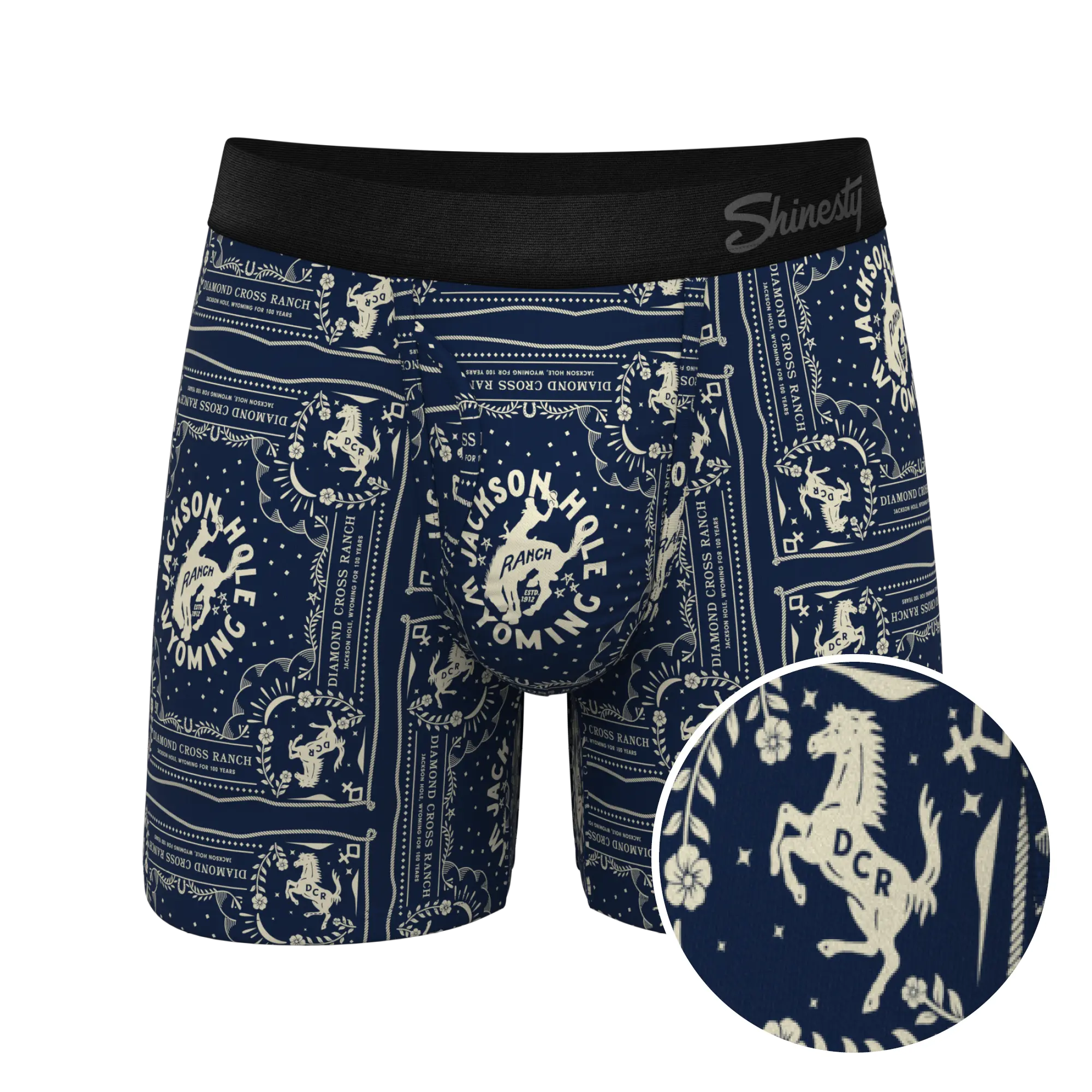 The Wrangle 'Em | Shinesty Blue Bandana Shinesty x Diamond Cross Ranch Ball Hammock® Pouch Underwear With Fly