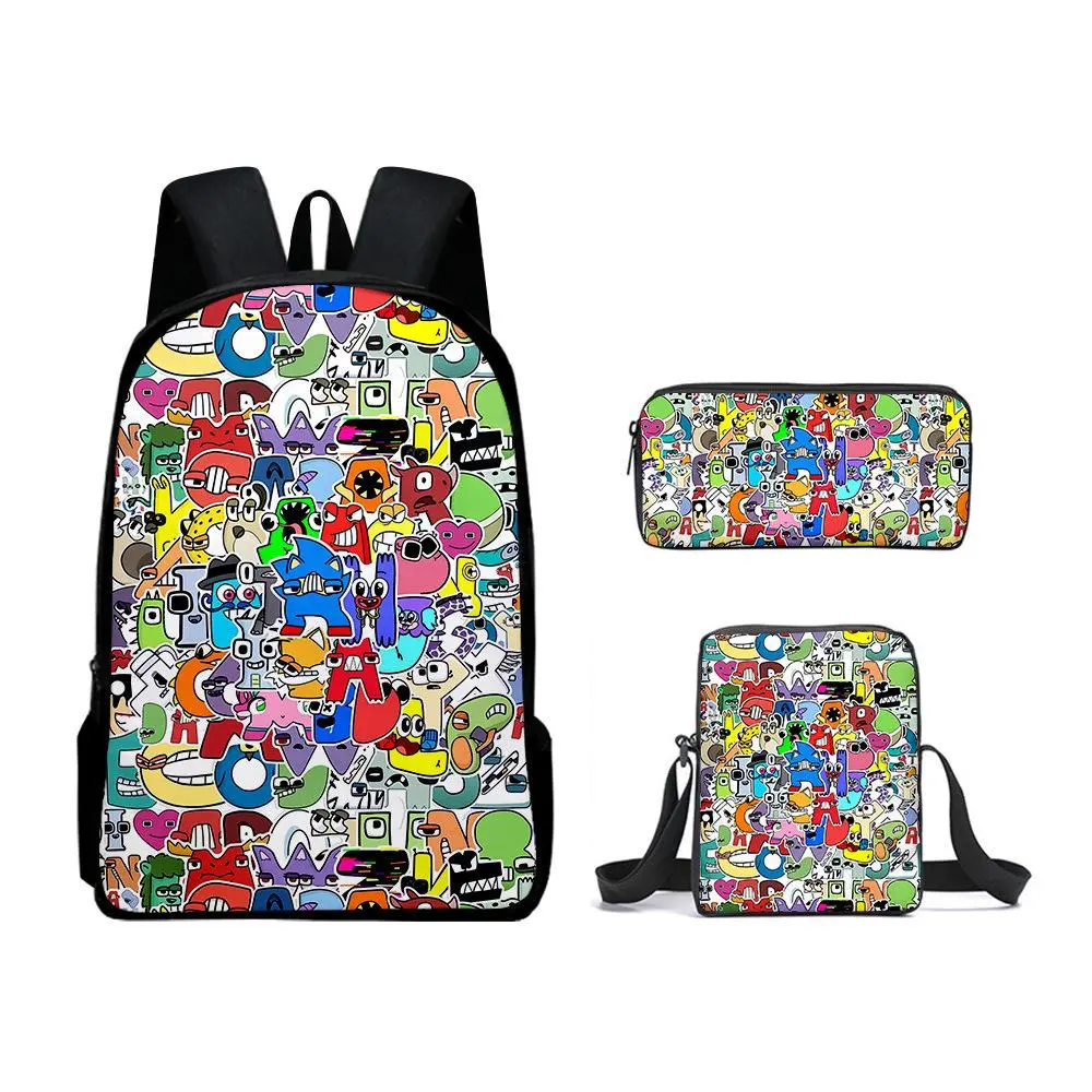 Game peripherals Alphabet Lore backpack Alphabet Legend backpack shoulder bag shoulder bag pencil case backpack three piece set