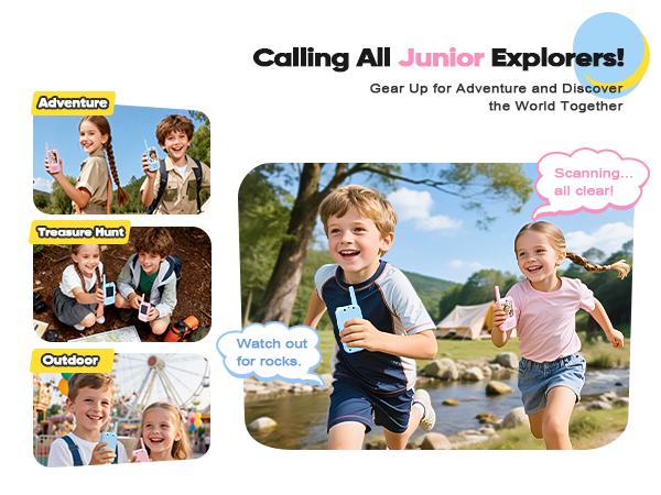 Careenoah Video Walkie Talkies for Kids 2 Pack with Voice   Changer 1000 Feet Range Fun Toys for Indoor Play   Camping Hiking Travel Birthday for Boys Girls Ages 3-10   Safe Communication Cartoon Character Design