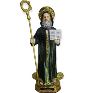 San Benito 8" Inches Tall con Medallas St Benedict with Medals Estatua Brand New Religious Decor