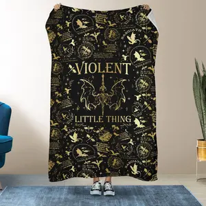 Fourth Wing "Violent Little Thing" Fleece Blanket | Xaden Riorson Basgiath War College Throw | Ultra Soft Cozy Romantasy Fan Gift for BookTok Readers