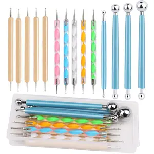 14 Pcs Dotting Tools Ball Styluses with Box, Dotting Tools Set Rock Painting, Pottery Clay Modeling Embossing Nail Art