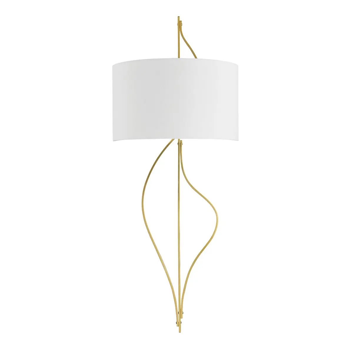 Akina Sconce - Sculptural Wave-Like Design with White Linen Shade