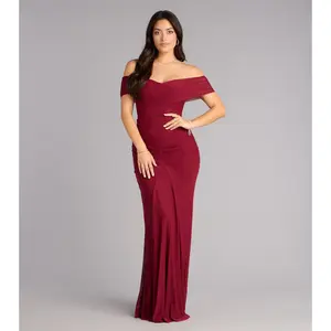 Katie Mesh Off-The-Shoulder Formal Dress
