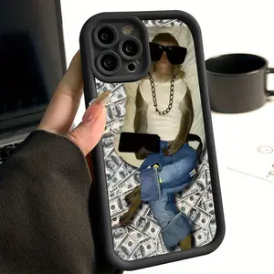 Rich Monkey Creative Pattern Phone case for iPhone 16 Pro Max 15 Plus 14 13 12 11 XR XS Shockproof Silicone TPU Bumper Drop Protection Cover
