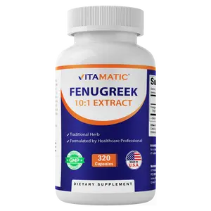 Vitamatic Fenugreek (Methi) Capsules – Trigonella Foenum-Graecum Botanical Extract – Vegetarian, Non-GMO – Plant-Based Herbal Supplement – 320 Count
