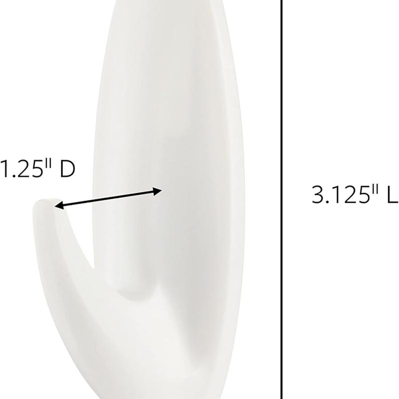 Medium Designer Hooks, Damage Free Hanging Wall Hooks with Adhesive Strips, No Tools Wall Hooks for Decorations in Living Spaces