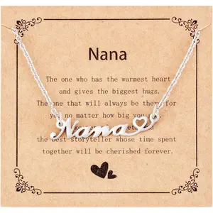 Nana Necklace for Women Gold from Grandkids Grandson Grandma Birthday Unique Gift Nana Jewelry