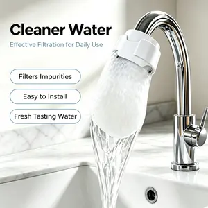 High-Density Cotton Faucet Water Filter - Faucet-Mounted, Splash-Proof Home & Kitchen Tap Filter for Sediment and Impurity Removal