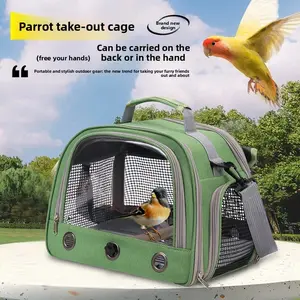 Transparent Bird Carrier Sling - Breathable Travel Parrot Pack for Cockatiel, Conure & Small Birds, Portable Shoulder Bag for Outings