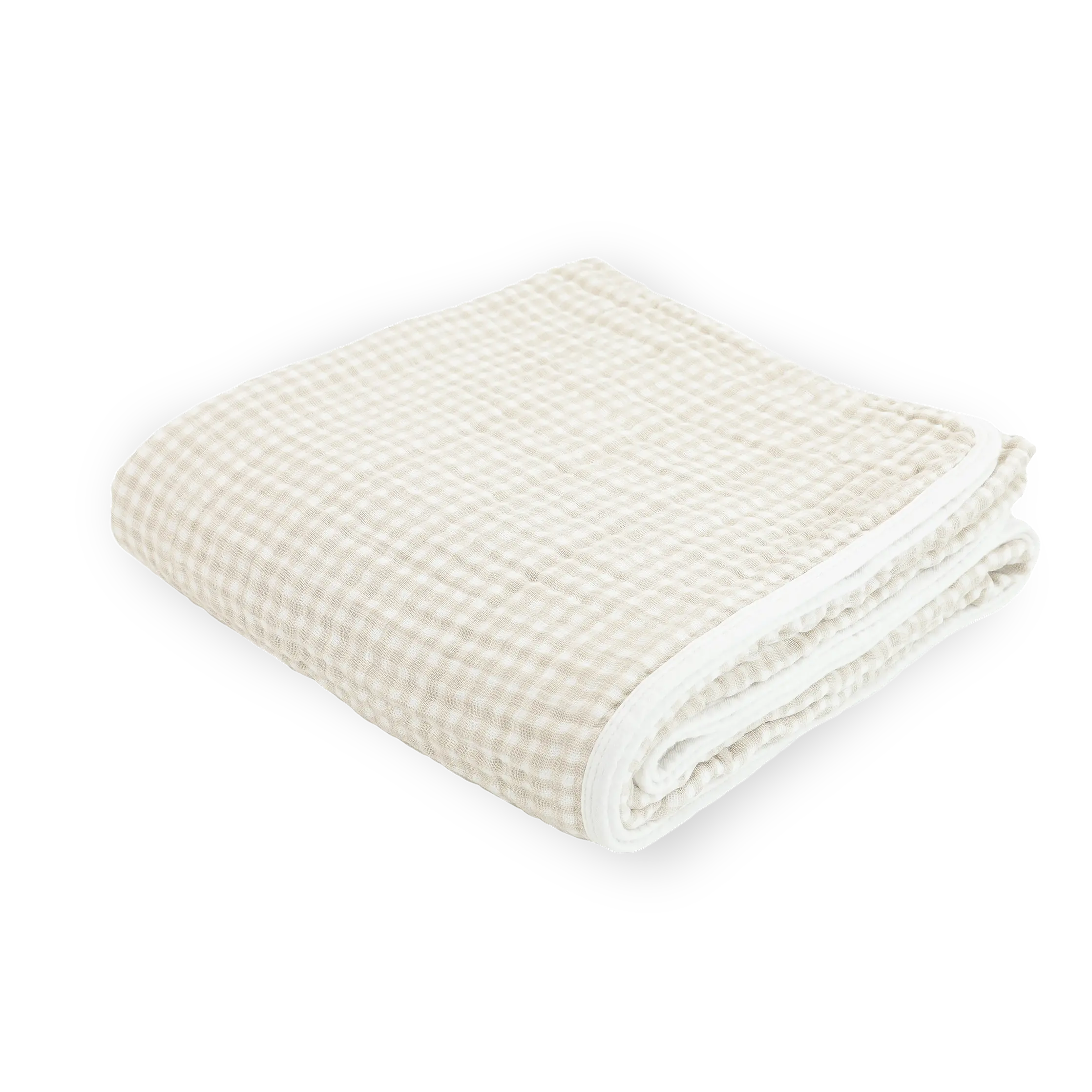 Original Cotton Muslin Quilt - Tan Gingham