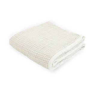 Original Cotton Muslin Quilt - Tan Gingham