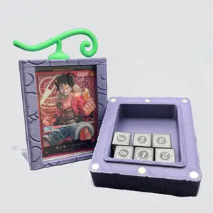 GOMU GOMU NO MI One Piece TCG Leader Deck & Dice Box: Gum-Gum Fruit Power! Max 100 Single Sleeved Card Capacity one piece