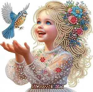 ToyVerse Special Shape Diamond Art Kits for Adults, Girls and Her Birds 5D Diamond Painting Kits for Beginner, DIY Gem Art, Love Diamond Crystal Rhinestones Painting Kits, 11.8x11.8 inch