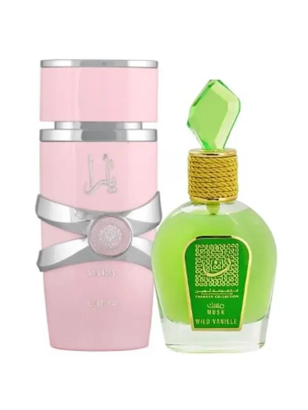 2 Pack of Lattafa Perfumes Yara for Women and Wild Vanille Fragrance - 3.40 OZ (100 ml)