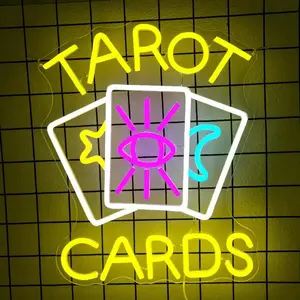 SERBASIC Dimmable Multicolor LED Tarot Cards Neon Sign - with ON/OFF Switch, Indoor Use Wall Decor, Frame Wall Decor, Novelty Home Lighting for Living Spaces, Special Occasion Gift