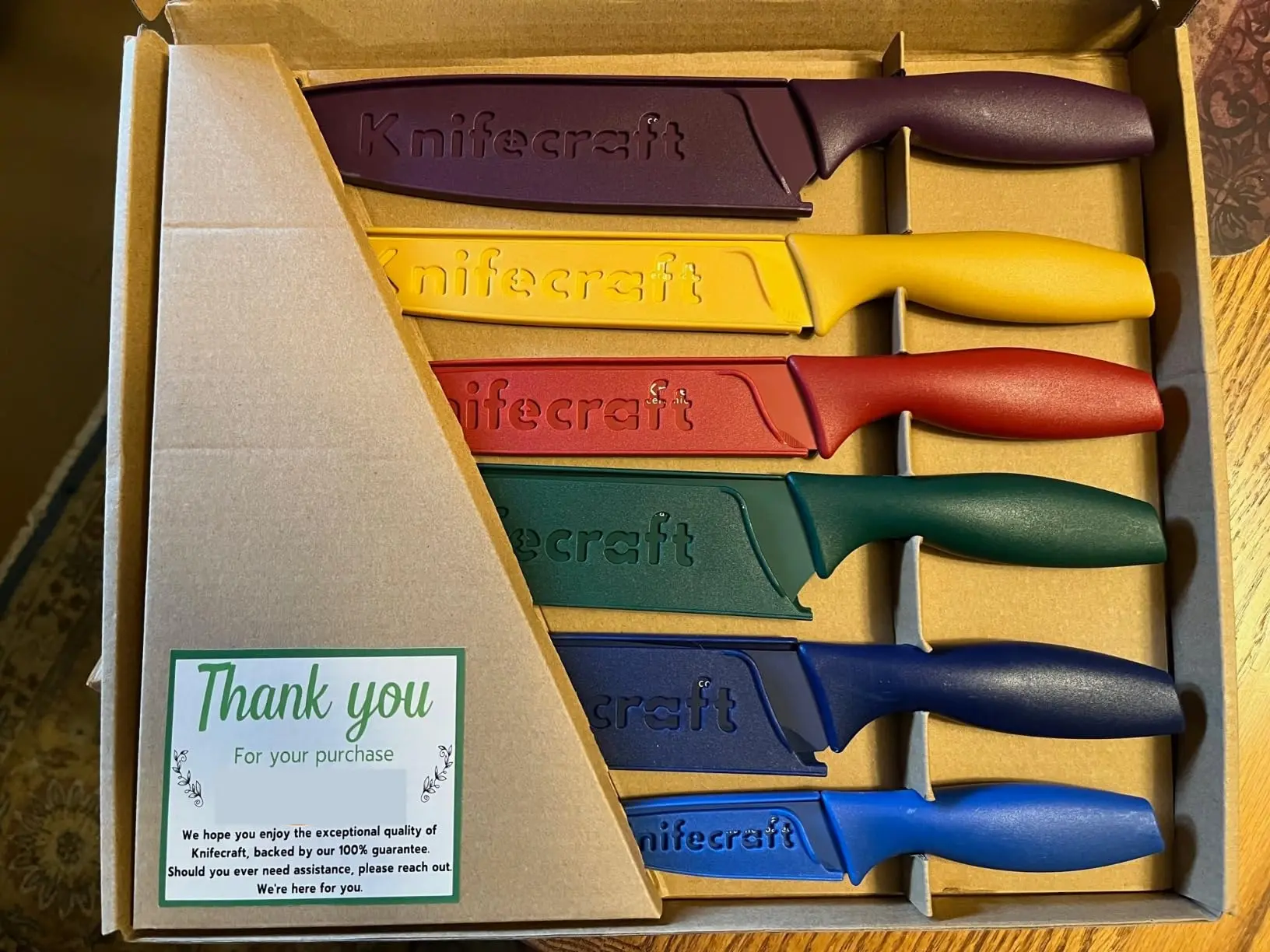 12-Piece Color Coded Kitchen Knife Set, Non-Stick Ceramic Coated Stainless Steel with Guards, Perfect for Gifting