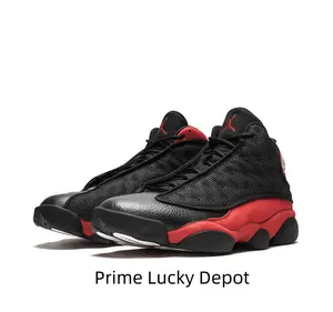 Men's Black and Red High Top Sneakers - Retro Basketball Shoes Mesh Upper Streetwear Fashion