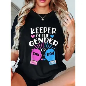100% Cotton Gender Reveal Baby Party Keeper Of Gender Reveal Boxing T-Shirt
