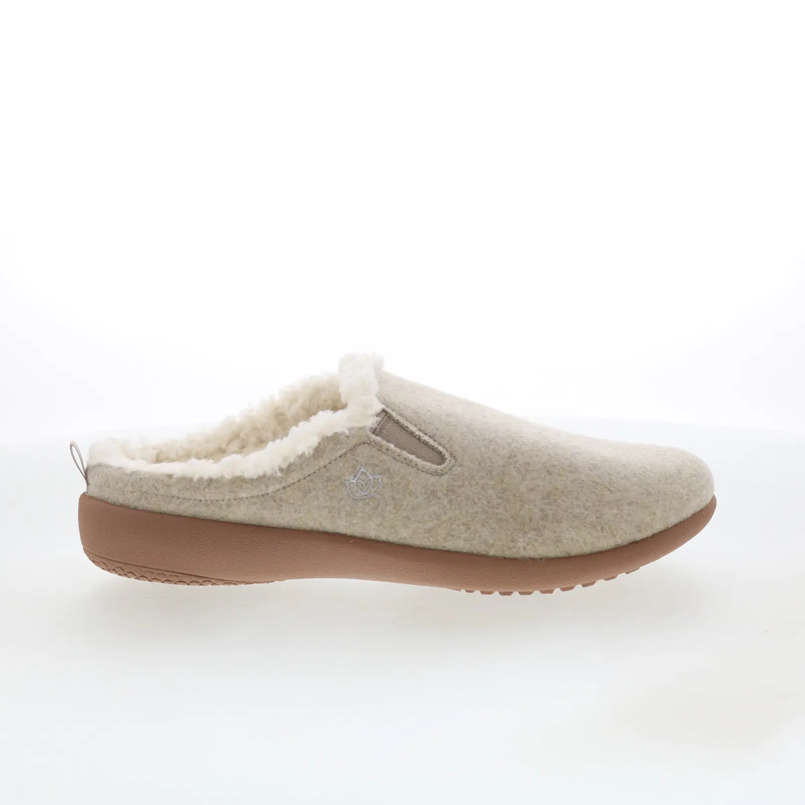 Spenco Dundee Wool Slipper SP1048OAT Womens Beige Suede Clogs Slippers Shoes