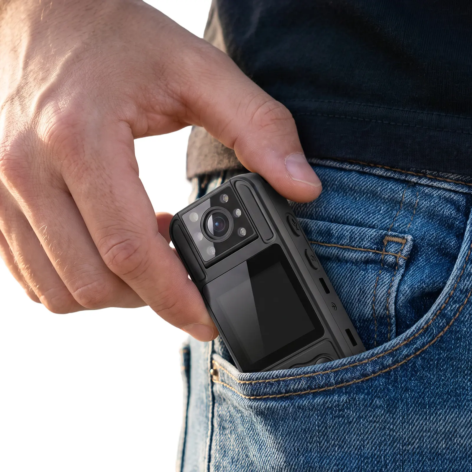 2K Portable pocket Camera with 1.3" Color Screen, 180° Rotating Lens, IR Night Vision, 120° Wide-Angle, 6-Hour Recording, Clip-On Wearable Camera, Type-C, Supports Up to 256GB