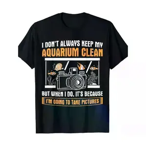 Humorous Aquarium Fish Graphic T-Shirt for Men Crafted from 100 Percent Cotton with Short Sleeves Relaxed Fit Ideal for Casual Outings