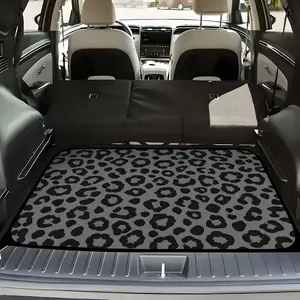 1pc Trunk Liner Luxury Leopard Print Pattern in Classic Black and Gray Tones for Stylish Design Projects Car Trunk Mat - Durable, Car Cargo Box Mat, Valentine's Day, New Year, , Birthday Gift.