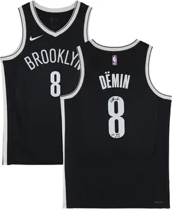 Egor Demin Brooklyn Nets Autographed Nike Black Icon Swingman Jersey with "25 #8 Pick" Inscription - Fanatics Authentic Certified