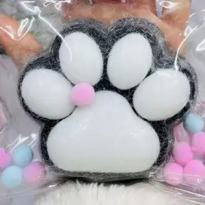 Funny Super Large Cat Paw Squeeze Toy Kneading Silicone Cartoon Fidget Toy Colorful Soft Cat Paw Pinch Toy Children
