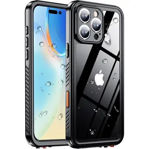 MOZOTER Waterproof Phone Case for iPhone 16 Pro Max, [IPX8 Underwater Phone Case] [Full Body Shockproof and Military Drop Protection] Clear Sound Quality with Built-in Screen Protector for iPhone 16 Pro Max 6.9inch - Black