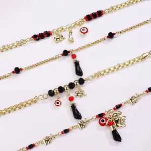 Azabache brazalete with extension include gold plated 14 k