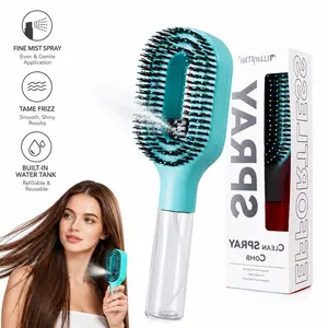 Wavy Hair Comb, Spray Moisturizing Brush, Dry Wet Use, Perfect for Home & Outdoor Styling, Summer Hair Care, Portable Design, Travel Hairbrush