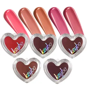 【KEYBO Official】Heart Keyring Lip & Cheek Tint with Key Chain– Creamy Multi-Use Pod for Lips & Cheeks, Dewy Glow Finish, Hydrating Buildable Color, Portable Heart Keychain Compact