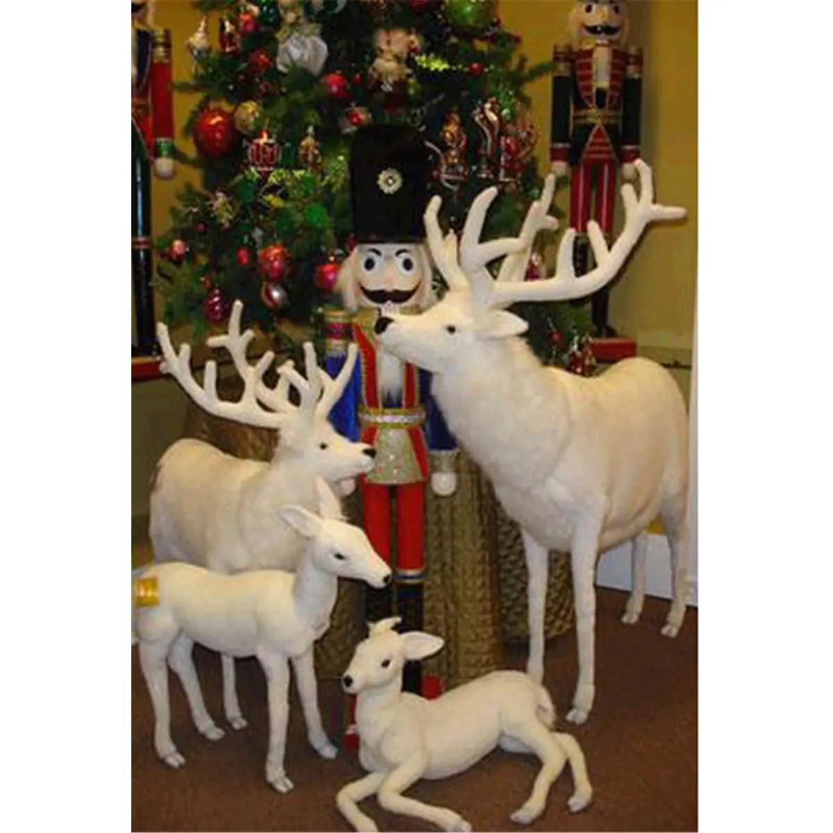 212 MAIN 48 in. Tall Soft Plush Realistic Handcrafted White Deer Stuffed Animal - Personality Quirky Collectible Plush Toy for Collectors, Cute Collectibles, Cat Lovers (Pet Supplies, Dog & Cat Accessories)