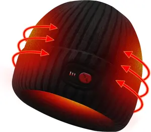 Mmlove Rechargeable Heated Hats for Men Women Electric Heated Beanie Hat, Battery Heat Cap for Fishing Skiing Motorcycling MMlove