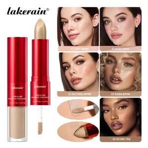 Long-lasting Glide&Hide Blurring Concealer, High-Coverage Concealer, Concealer Makeup, Conceals Dark Circles and Wrinkles, Dual formula Including Liquid Tip & Balm Stick, Waterproof & Sweatproof, Smoothes & Brightens, Travel-Friendly Cosmetics