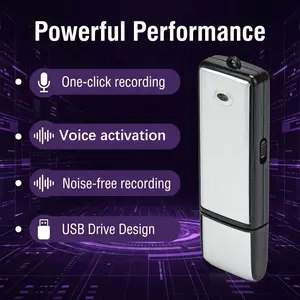 USB Flash Drive Voice Recorder 2-in-1 – Voice Activated, Smart Noise Reduction, Scheduled Recording, Auto File Save – Perfect for Meetings & Class Notes Audio