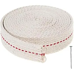 12 Foot Total 3/4 Inch Cotton Oil Lamp Wick, 2 Rolls (6 Foot per Roll) for Kerosene Burner & Paraffin Oil Lantern Lighting