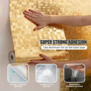 Diamond-Patterned 3D Self-Adhesive Wallpaper, Thickened Metallic Texture, Easy to Peel and Apply, Removable Wallpaper, Home Decoration for Walls, Rooms, Bedrooms