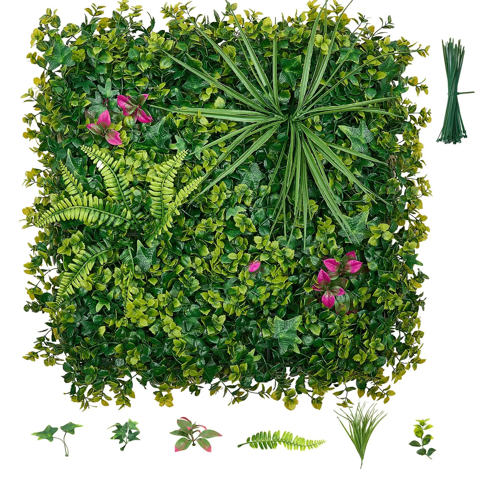Artificial Plant Wall, 12PCS 20 x 20 in Artificial Boxwood Panels, Greenery Backdrop Privacy Hedge Fence with Sun Protection, Fake Grass Wall Screen for Wedding, Indoor, Outdoor Garden, Backyard