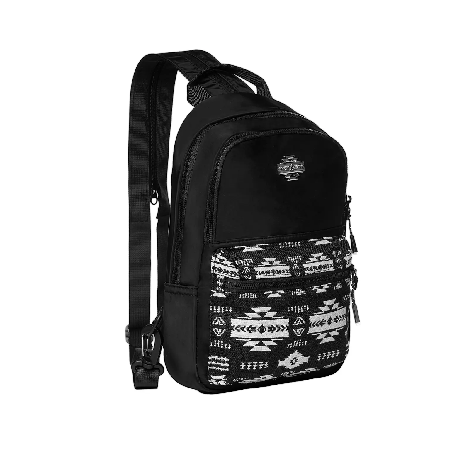 Women Convertible 2‑in‑1 Sling Backpack, Boho Southwestern Tribal Geometric Print Multi‑Pocket Daypack, Adjustable Crossbody Chest Bag Purse, Western Style Shoulder Bag for Girls, Everyday Casual Travel Outdoor Festival Camping