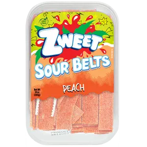 Sour Chewy Peach Belts Candy | Zweet | 10 oz