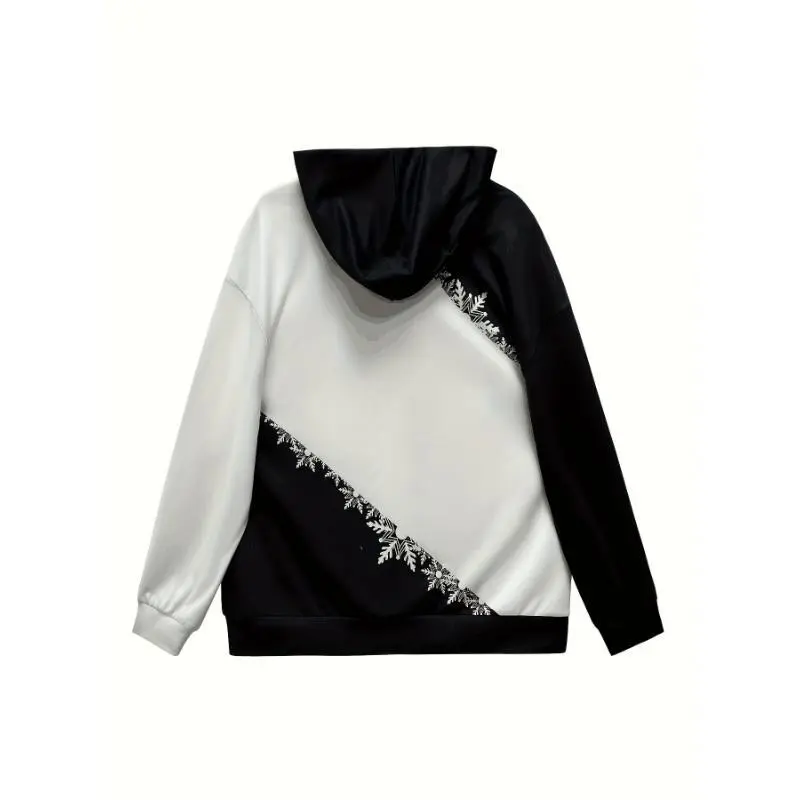 Women's Christmas Snowman Winking Hoodie with Snowflake Contrast Sleeves - Cozy Fleece-Lined Pullover, Machine Washable Winter Sweatshirt for Holiday Parties & Casual Outfits, Seasonal Pullover, Playful Festive Design, Medium Elasticity Fab Women's Christmas Snowman Winking Hoodie with Snowflake Contrast Sleeves - Cozy Fleece-Lined Pullover, Machine Washable Winter Sweatshirt for Holiday Parties & Casual Outfits, Seasonal Pullover, Playful Festive Design, Medium Elasticity Fab