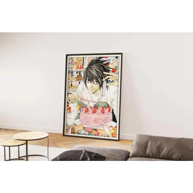 Death Note L Poster, Classic Poster, Home Decor, Presentation Art Poster, Film Lover'S Collection - Canvas Wall Art Poster Suitable For Home Living Office Dorm Or Living Room Decoration Character Art Cute Cartoon Print