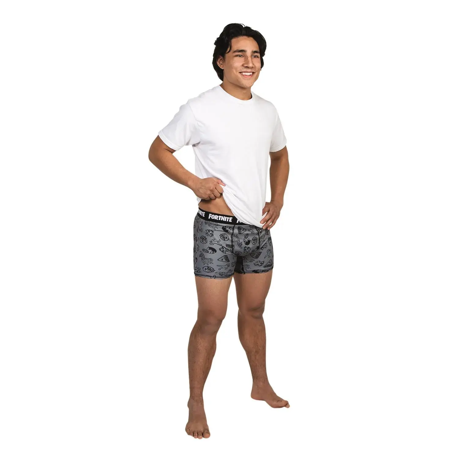 Comfortable Men's Cotton Boxer Briefs, Video Game Love Themed Underwear for Gamers, Fun Novelty Stocking Stuffer Gift, Elephant, Menswear