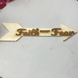 Engraved Arrow with "Faith over Fear" Quote - Personalized Name or Quote Option - Request Note at Checkout - Perfect for Decor